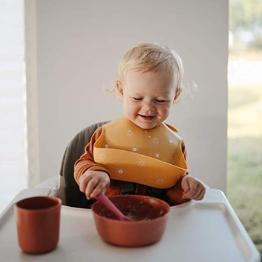 Mushie Silicone Baby Bib, Pale Mauve